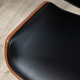 HOMCOM Lot de 2 chaises de Salle à Manger Style Vintage Assise revêtement synthétique Noir et Pieds en Bois