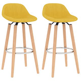 vidaXL Tabourets de Bar Lot de 2 Jaune Moutarde Tissu