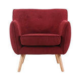 Zons Maestro Fauteuil L. 76 x P. 74 x H. 77cm en suédine Bordeau