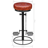 vidaXL Tabouret de Bar en Cuir véritable Style Industriel Vintage