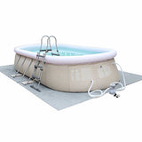 Alice's Garden - Kit Piscine géante Complet - Onyx Grise - autoportante Ovale 5,4x3m avec Pompe de Filtration, bâche de Protection, Tapis de Sol et échelle, Piscine Hors Sol autostable,