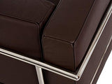 Fauteuil acier inox cuir italien noir marron cognac blanc