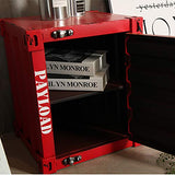 Creative Table Basse De Style Industriel Container Casier De Fer Art Canapé Table En Métal Table D'appoint Table D'angle Table De Téléphone Chambre Chambre Table De Chevet Décoration Meubles,Rouge