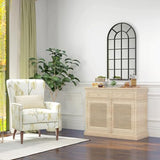 HOMCOM Miroir verrière Arche Style Industriel fenêtre Arcade métal Noir - 110 x 62 cm
