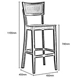 AARONG Tabourets De Bar Chaises De Comptoir Tabourets Rétro Bois Jardin Patio Restaurant Chaise Loisirs Barre Haute avec Repose-Pieds, 4 Couleurs Disponibles Taille 45x45x110cm (Couleur: Bois Coule