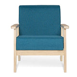 IDMarket - Fauteuil scandinave Anders en Tissu Bleu Canard