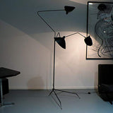Lampe sur pied LGFSG Lampadaire Modélisation Chambre Lampe industrielle debout Simple Salon Led Luminaire au sol, 3 têtes noir
