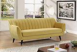 Mobilier Déco. Canapé 3 Places Velours Jaune Louise