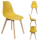 AltoBuy MELYA - Lot de 2 Chaises Scandinaves Jaune Moutarde