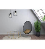 Light-Home Hella Cage Abat Jour Suspension Luminaire Lustre - Moderne Abat Jour Plafond pour Chambre Salon et Cuisine - en Metal et Verre - À 1 Lumières - Graphite - Long