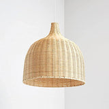 Suspension Rotin Osier Bambou, Abat Jour Osier Rotin Suspension, Traditionnel et Rustique pour Suspension. Fait Main Lustre en Rotin/Osier Tressé Nature. Rural Abat Jour Plafond Original (35cm)