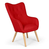 Paris Prix - Fauteuil Scandinave Aimee 67cm Rouge