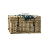 Loberon Malle Finette - Bois d'acajou, Rotin, Cuir de Buffle - H/L/P env. 50/95/45 cm - Marron