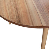 DlandHome Petite Table Basse Ronde de Canapé pour Salon/Café Table d'appoint pour Balcon, Chêne