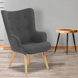 IDMarket - Fauteuil scandinave Ivar en Tissu Gris Anthracite