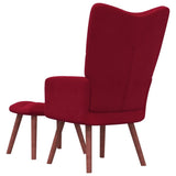 Toshilian Fauteuil avec Repose Pied, Fauteuils Chaise de Salon Fauteuil Relax Relax avec Tabouret Chaise de Relaxation avec Repose-Pied Rouge Bordeaux Velours