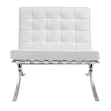 Chaise Barcelona - Cuir de qualité supérieure inspiré par Mies van de Rohe (Blanc)