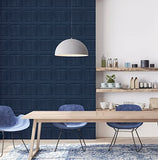 Arthouse Papier peint bleu marine délavé - Effet imitation lambris - Effet grain de bois visible - Facile à installer - À coller sur un mur ou une pièce entière - Très tendance - 909601