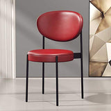 NJDT Chaise de Salle à Manger Pied en métal PU Surface avec Coussin Rembourré Designer Contemporain pour Bureau Salon Salle à Manger Cuisine (Couleur : Rouge)