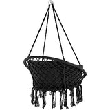 TecTake 800708 Fauteuil Suspendu Relax Design de Jardin en Coton, 1 Place, Intérieur et extérieur, Coussins Confortables Inclus - Couleur au Choix - (Noir | no. 403203)