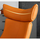Fauteuil de salon moderne et ottoman en cuir synthétique avec pieds en métal doré, support de base robuste pour salon, bureau, salon