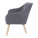 Zons OSLO Canapé en suédine gris, Bois, Anthracite, 1