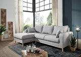MASSIVMOEBEL24.DE Canapé d'angle (Gris Clair) - Inspiration scandinave - BJÖRN