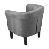 [en.casa] Fauteuil Chaise Siège Tissu Polyester Plastique Gris 70 x 70 x 58 cm