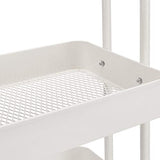 Amazon Basics Chariot de rangement à 3 niveaux pour la cuisine ou la buanderie avec roulettes - Blanc