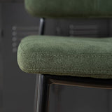 MEUBLE COSY Lot de 2 Tabouret de Bar avec Dossier et Repose-Pieds, Siège Rembourrés de 69 cm de Haut, Cadre en métal, Chaises Hautes en Tissu, Style Industriel, Vert