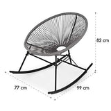 blumfeldt Roqueta Chaise à Bascule - Retro-Design, Housse en Maille de 4mm, Matériau du Cadre: Acier thermolaqué, résistant aux intempéries, Gris