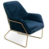 Menzzo Claudio Fauteuil, Velours, Bleu, 79