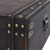 vidaXL Table Basse Bois Massif Style Vintage Marron Bancs d'Entrée Salon