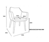 AC design furniture Fauteuil 0000055607 trine - 58 x 58 x 84 cm, Assise Cuir, Dos Vintage Cognac, Structure Bois, chêne, ölbehandelt