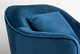 Fauteuil de salon | Fauteuil moderne en velours | Fauteuil de relaxation pour chambre | Chaise longue et cocktail | Fauteuil de lecture confortable, fauteuil capitonné Ralph par JD Elegance, bleue