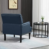 SEPNINE Fauteuil Classique en Cuir synthétique - pour Salon et Chambre - Charge maximale : 150 kg (Bleu foncé)