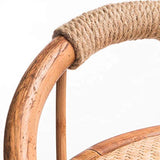 Cuisine Petit déjeuner Bambou Tabouret de Bar, Corde de Chanvre Repose-Pieds avec siège pivotant Tabouret de Bar Hauteur comptoir Tabouret for Cuisine |Café Chaise de Salle à Manger Max Charge 440lb