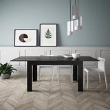 MOBILI FIVER, Table Extensible Cuisine, Easy, Frêne Noir, 140 x 90 x 77 cm, Mélaminé, Made in Italy
