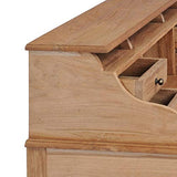 vidaXL Bois de Teck Massif Bureau Table d'Ordinateur Informatique Table d'Etude Table d'Ecriture Table de Travail Maison Salle d'Etude