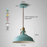 Moderne Metal Suspensions luminaires Abat-Jour, Industrielle Suspensions Eclairage Pendentif Lumiere E27 Eclairage de Plafond Luminaires Intérieur pour Cuisine Salle à Manger Chambre Vert