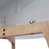 THE HOME DECO FACTORY Table Ronde, Bois/Verre, Transparent/Marron, 80 x 80 x 45 cm