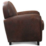 Déco en Ligne - Fauteuil Club Microfibre Marron Vintage