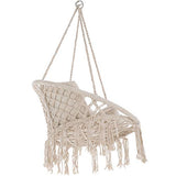 TecTake 800708 Fauteuil Suspendu Relax Design de Jardin en Coton, 1 Place, Intérieur et extérieur, Coussins Confortables Inclus - Couleur au Choix - (Beige | no. 403205)