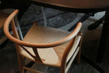 FIXARE Chaise Latérale Salle Manger,Réplique Chaise Wishbone Naturelle, Chaise Salle Manger Bois,Chaise D’Accent, Chaise Latérale