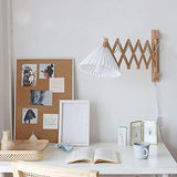 OOWOKS Applique Murale Rétro intérieur Lampe de Murale en Bois et Tissu avec Interrupteur, Lampe à Ciseaux à Bras télescopique réglable Lampe de Chevet Extensible Lampe de Lecture Murale Flexible E27