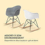 blumfeldt Skandi - 2 fauteuils à Bascule relaxants, Look rétro des années 70, Cadre en Fer, Siège en polypropylène résistant, Véritables Patins en chêne, Résistant aux intempéries, Gris