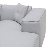 Beliani - Canapé d'angle 3 Places - Dolva - Tissu, Gris Clair