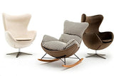 furnigo | Fauteuil design en forme d'oeuf, reproduction, intemporel, beaucoup de couleurs, velours - velours (brun foncé)