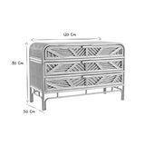 Miliboo & Stéphane Plaza Commode Vintage en rotin 3 tiroirs L120 cm Galon