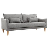 Miliboo Canapé scandinave 3 Places en Tissu Gris et Bois Clair Kate